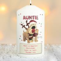 Personalised Boofle Christmas Reindeer Pillar Candle Extra Image 1 Preview